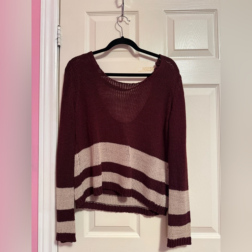 Oversized knit sweater with cutout back